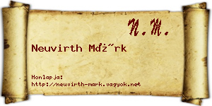Neuvirth Márk névjegykártya