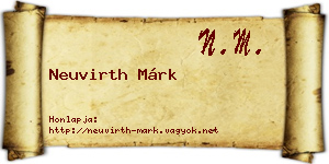 Neuvirth Márk névjegykártya
